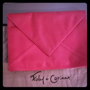 Foley and Corinna oversized raspberry envelope bag